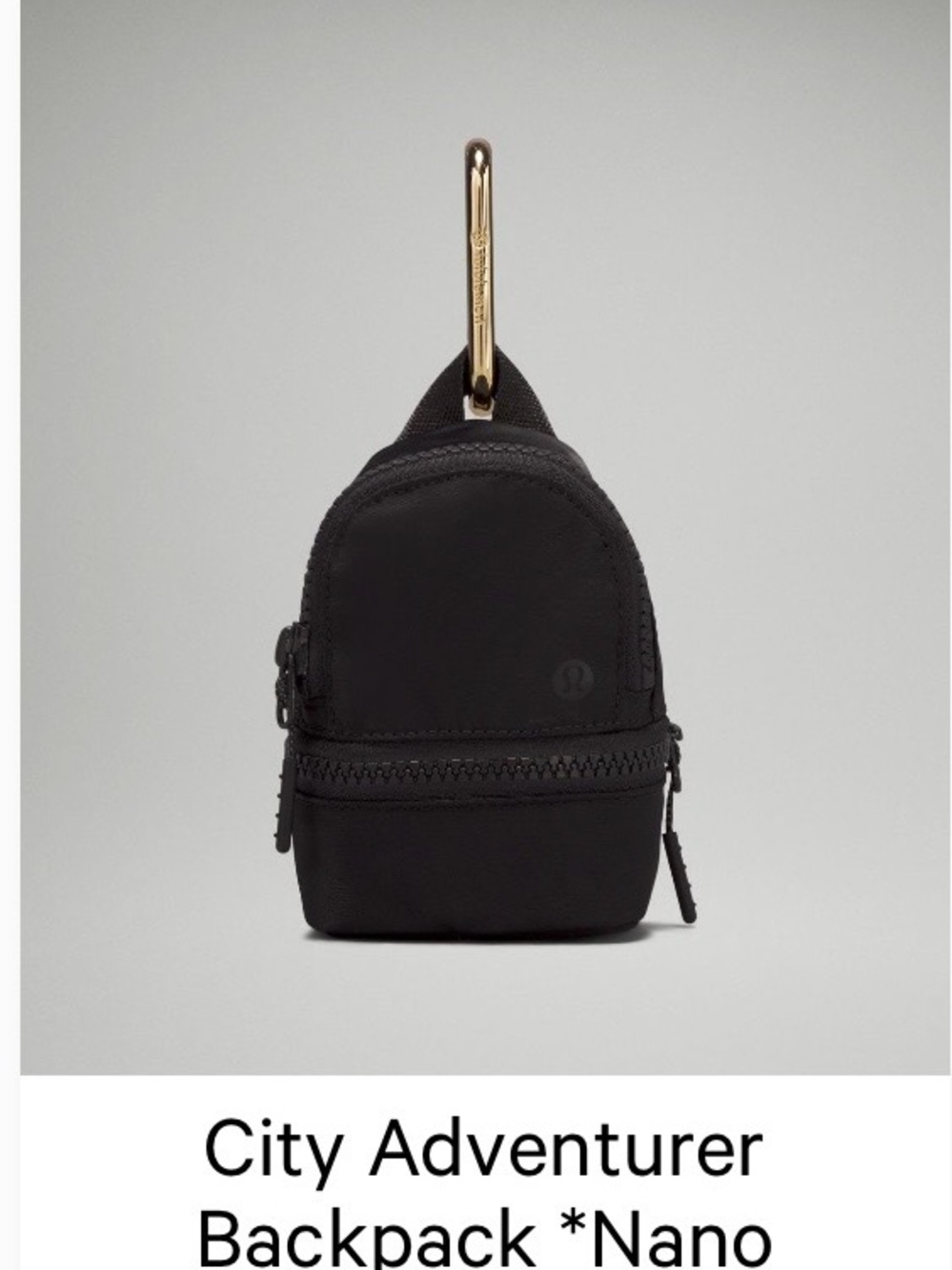 lululemon athletica Nano City Adventurer Mini Backpack - Black with Gold Clip